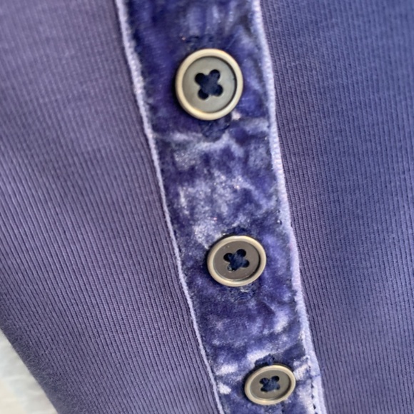 Sundance Blue Thermal Long Sleeve Top Women PETITE Large Floral Bird Print Boho - Picture 10 of 14